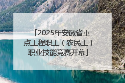 2025年安徽省重点工程职工（农民工）职业技能竞赛开幕